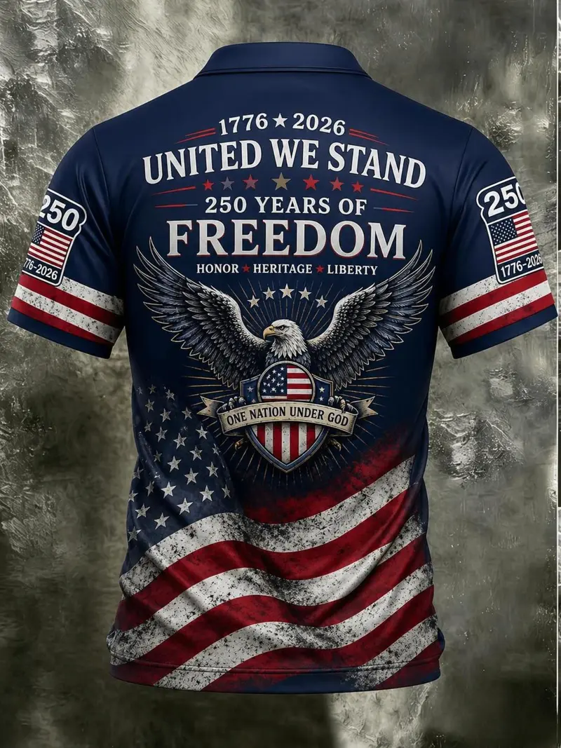 ๐ฅ49% off-Patriotic American Flag Polo Shirt for Men, 250th Anniversary 1776-2026