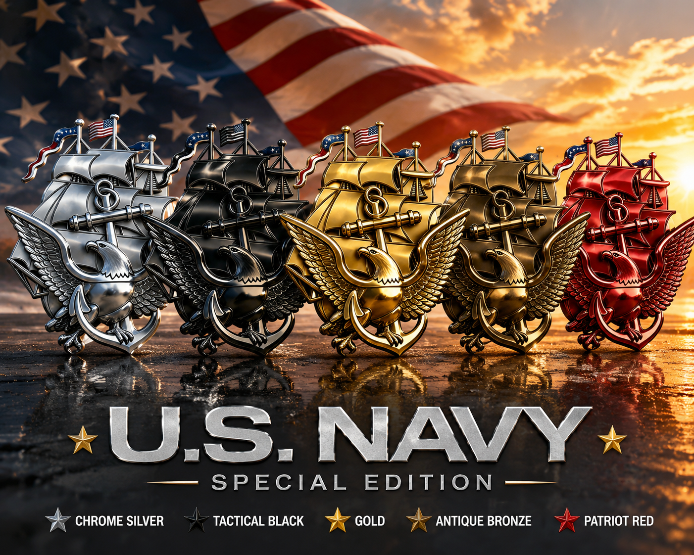 U.S. Navy Special Edition Metal Vehicle Badge