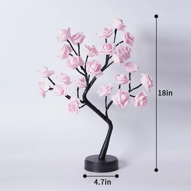 LED Rose Flower Tree Night Light USB/Battery Powered Table Lamp
