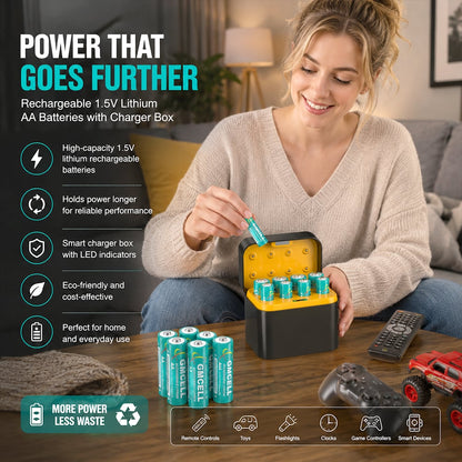 🔋 Portable Smart 8-Slot Rechargeable Battery Charger