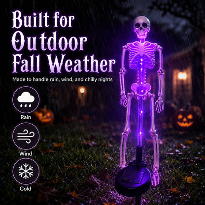Solar Skull Garden Lights with Eerie Color-Changing Glow 🎃