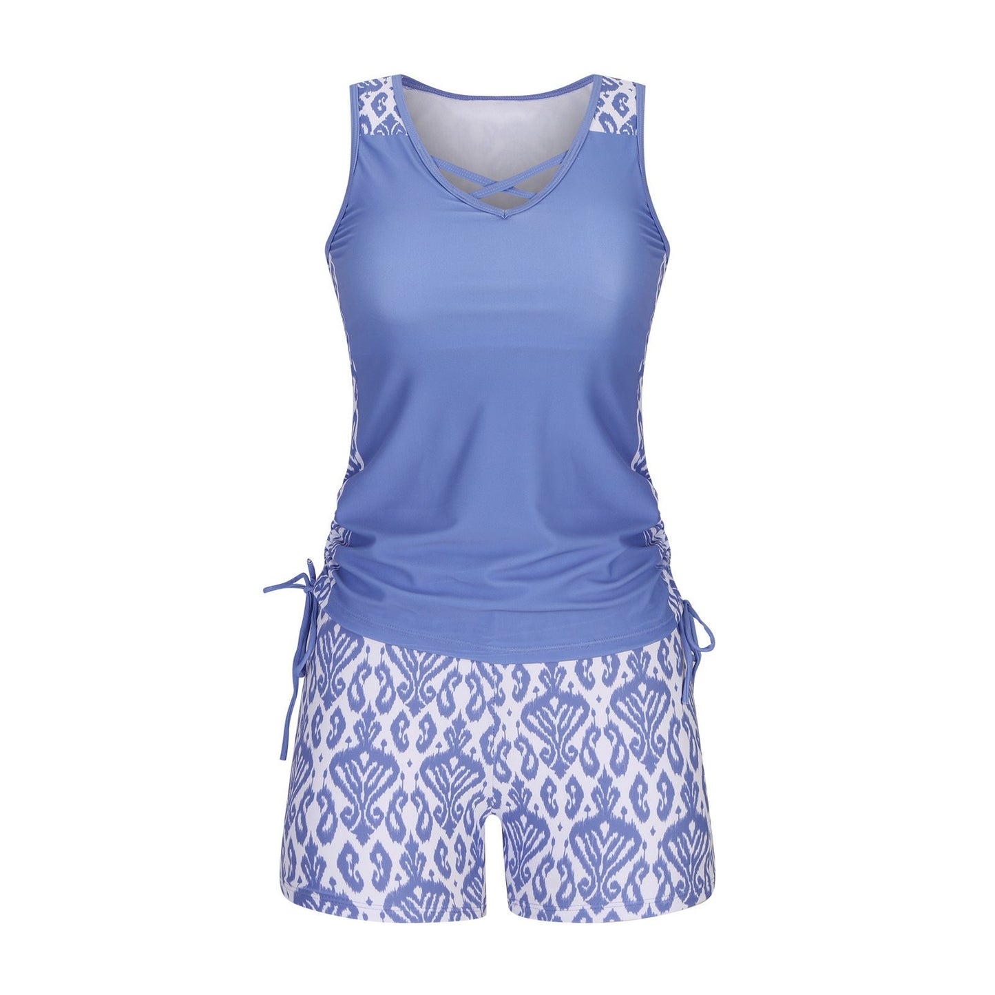 ⏰LAST DAY 60% OFF -Women's Tummy Control Tankini Set with Built-In Bra – Flattering Boho Swimwear with Shorts🔥 Buy 2 Free Shipping