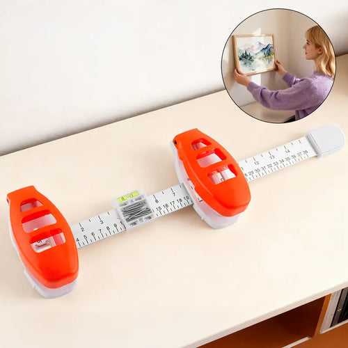 Professional Picture Hanging Tool with Level and Ruler - Frame Alignment Kit for Drywall & Wood Walls, Precise Placement Tool