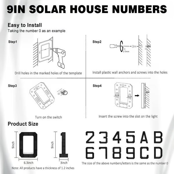 🔥Last Day 75% OFF🔥Solar Lighted House Numbers LED Numbers, Waterproof for Outside