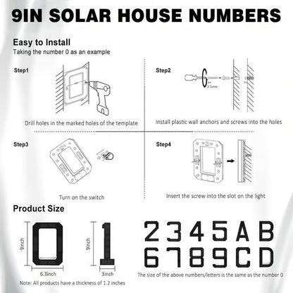 🔥Last Day 75% OFF🔥Solar Lighted House Numbers LED Numbers, Waterproof for Outside