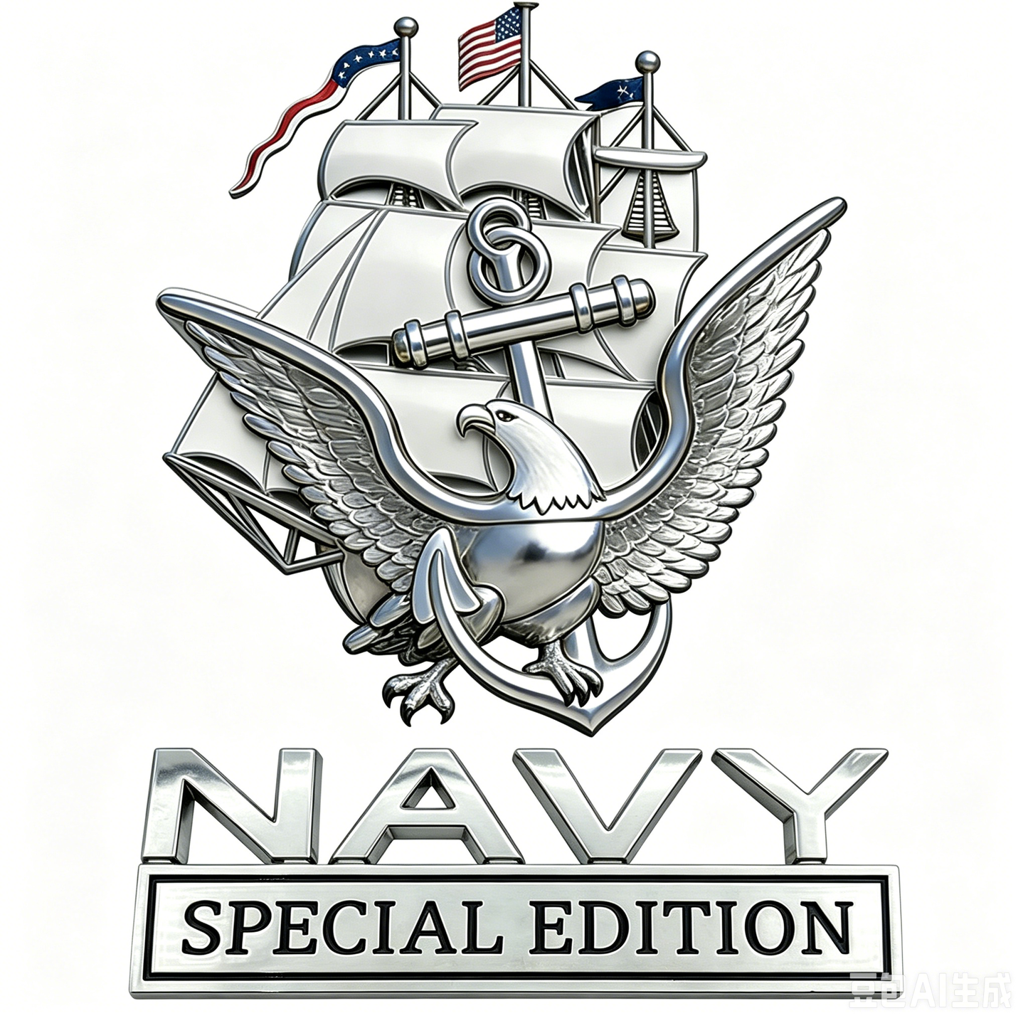 U.S. Navy Special Edition Metal Vehicle Badge