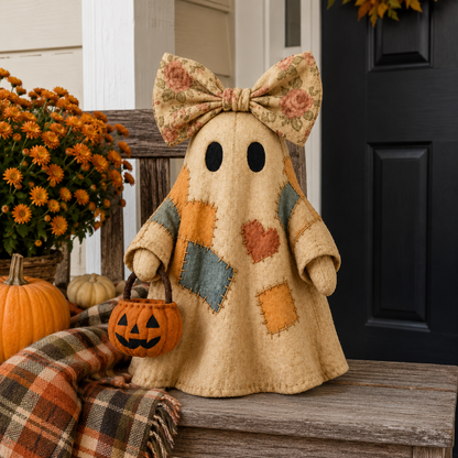 🎃 LIMITED-TIME OFFER🔥 – Vintage Patchwork Glowing Ghost Decor ✨