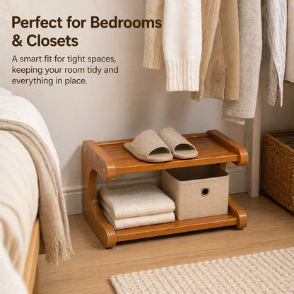 👟🌿 Tall & Narrow Bamboo Shoe Rack