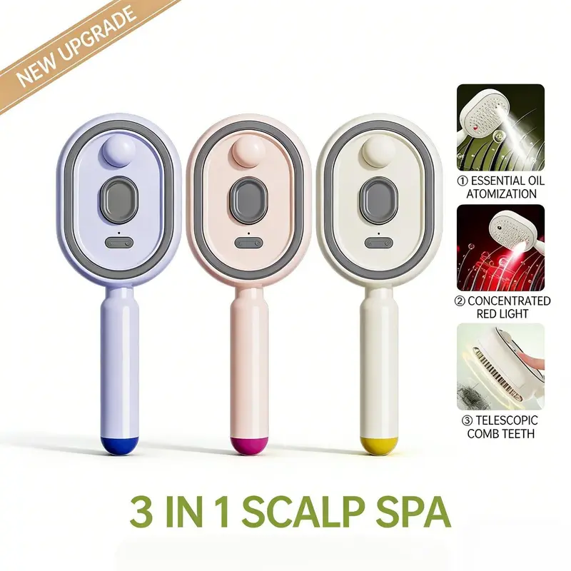 🔥NATRAVOR™ 5-in-1   Electric Mist Detangling Brush for Frizz & Scalp Massage