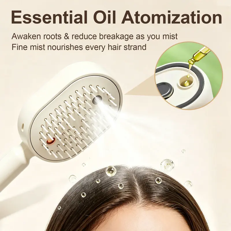 🔥NATRAVOR™ 5-in-1   Electric Mist Detangling Brush for Frizz & Scalp Massage