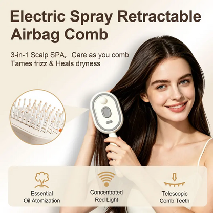 🔥NATRAVOR™ 5-in-1   Electric Mist Detangling Brush for Frizz & Scalp Massage