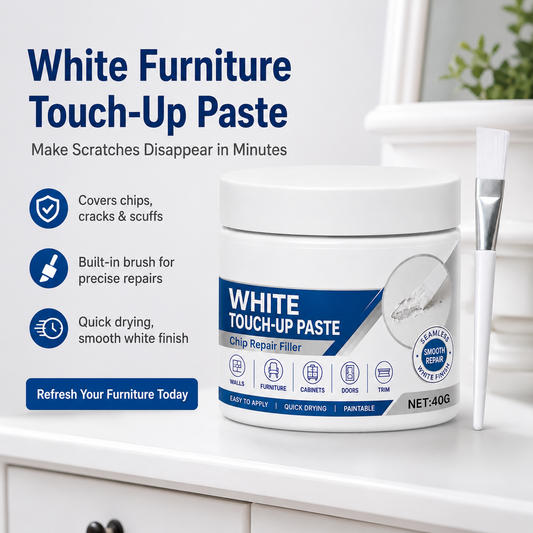 🏡White Furniture Repair Paste with Brush – Quick Scratch & Crack Touch-Up