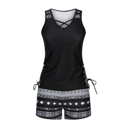 ⏰LAST DAY 60% OFF -Women's Tummy Control Tankini Set with Built-In Bra – Flattering Boho Swimwear with Shorts🔥 Buy 2 Free Shipping