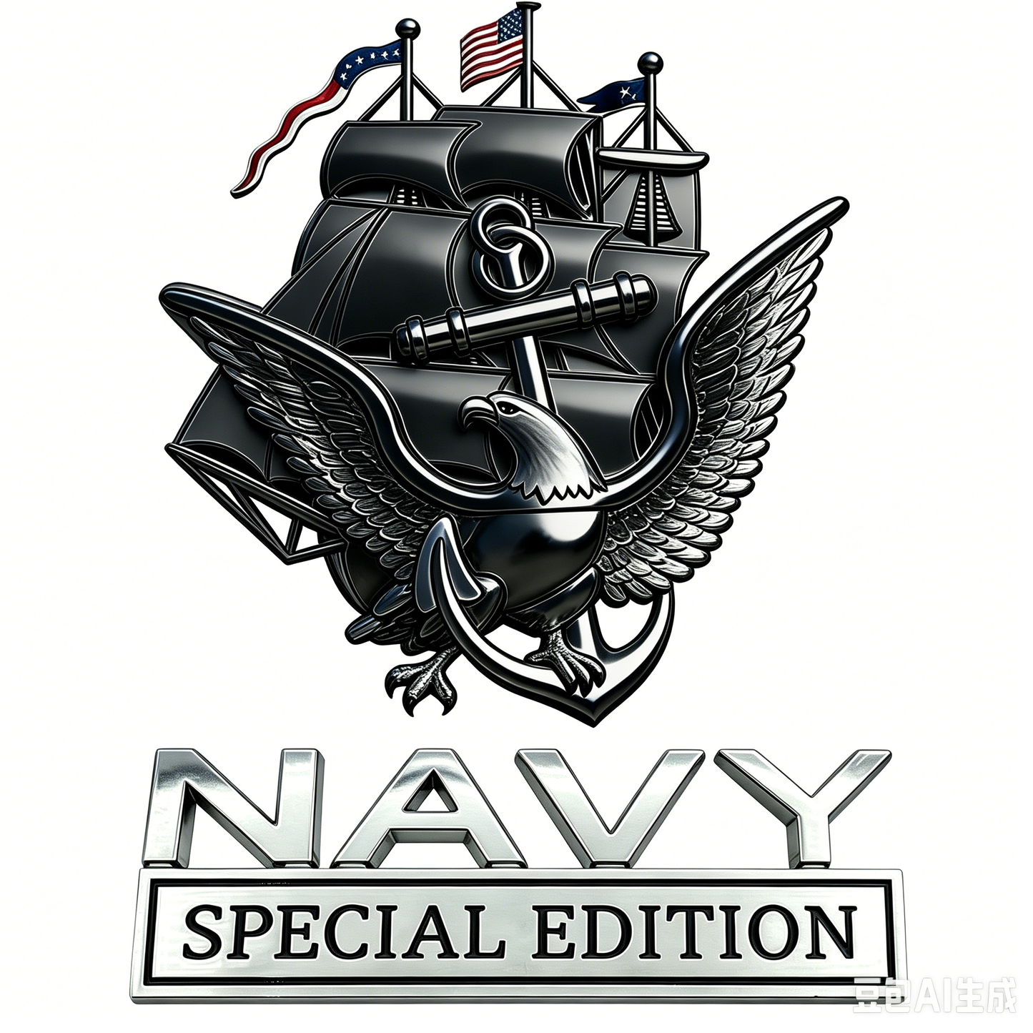 U.S. Navy Special Edition Metal Vehicle Badge