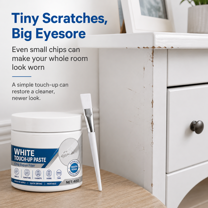 🏡White Furniture Repair Paste with Brush – Quick Scratch & Crack Touch-Up
