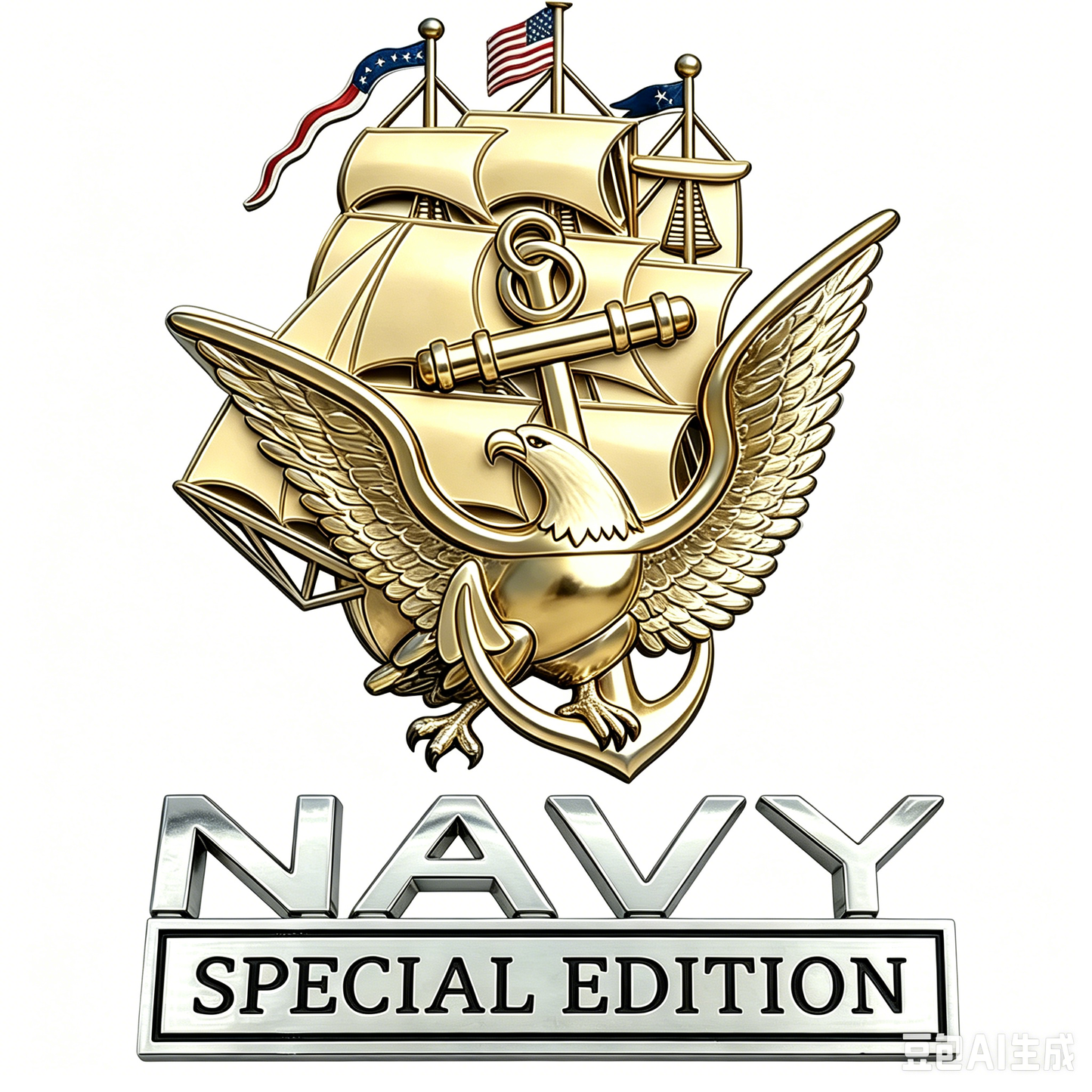U.S. Navy Special Edition Metal Vehicle Badge