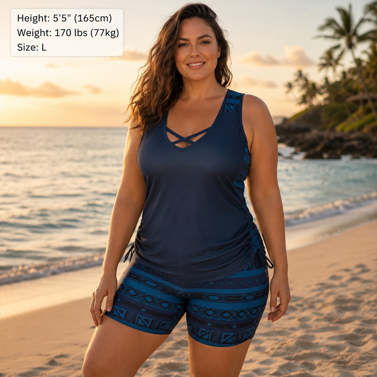 ⏰LAST DAY 60% OFF -Women's Tummy Control Tankini Set with Built-In Bra – Flattering Boho Swimwear with Shorts🔥 Buy 2 Free Shipping