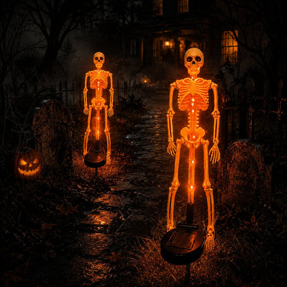 Solar Skull Garden Lights with Eerie Color-Changing Glow 🎃
