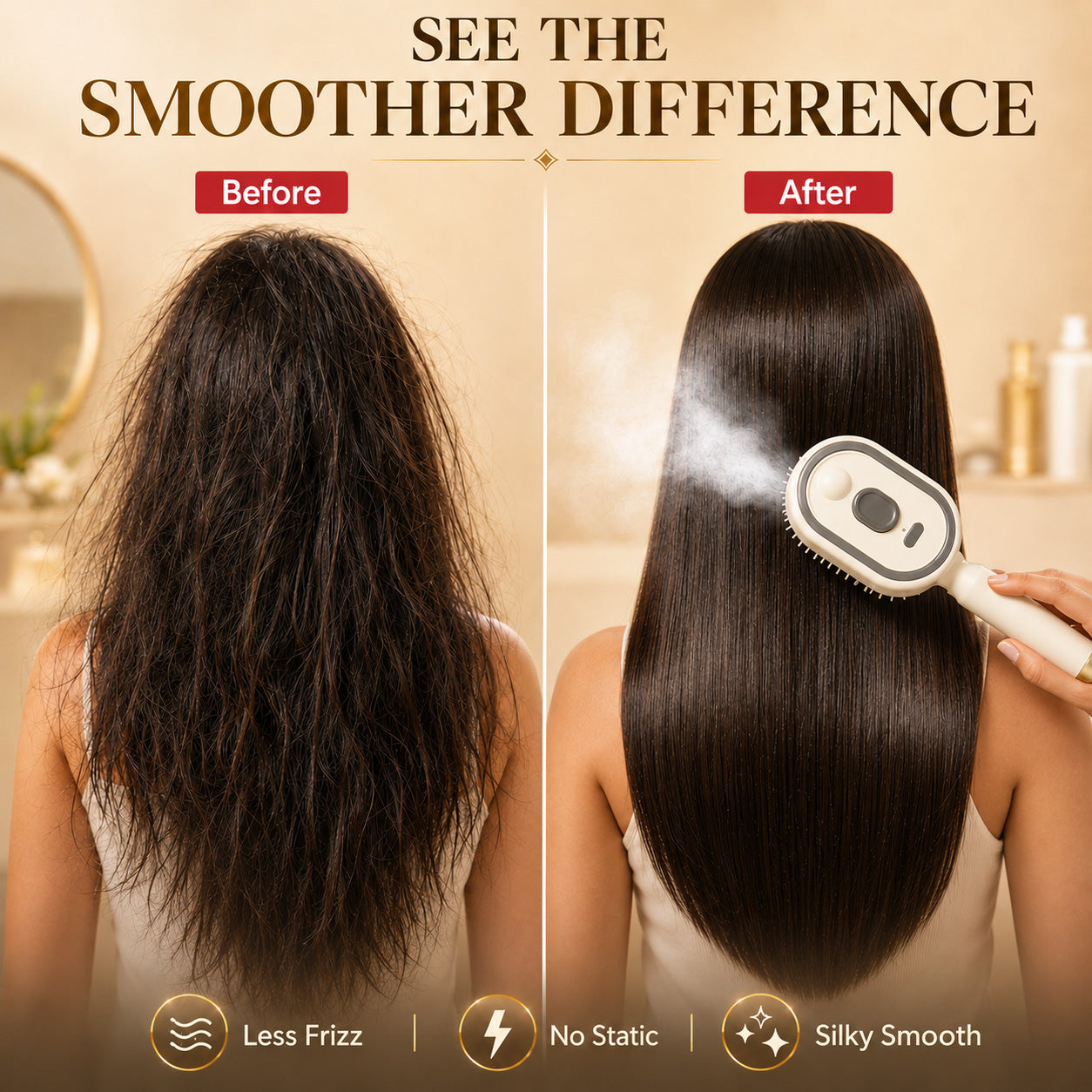 🔥NATRAVOR™ 5-in-1   Electric Mist Detangling Brush for Frizz & Scalp Massage