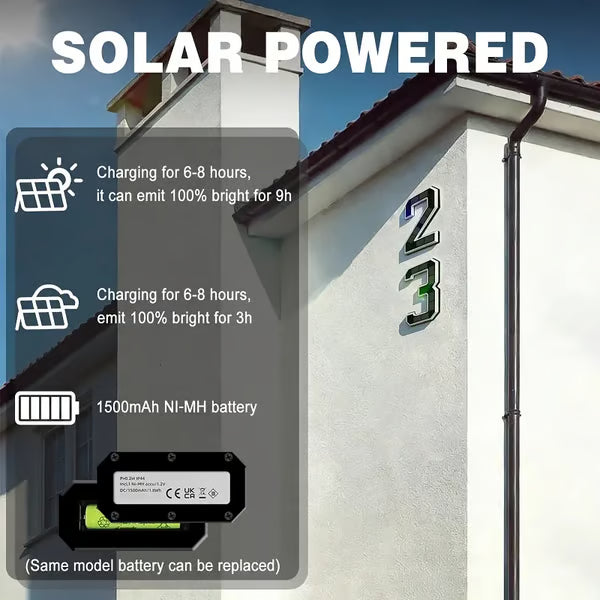 🔥Last Day 75% OFF🔥Solar Lighted House Numbers LED Numbers, Waterproof for Outside