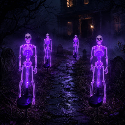 Solar Skull Garden Lights with Eerie Color-Changing Glow 🎃