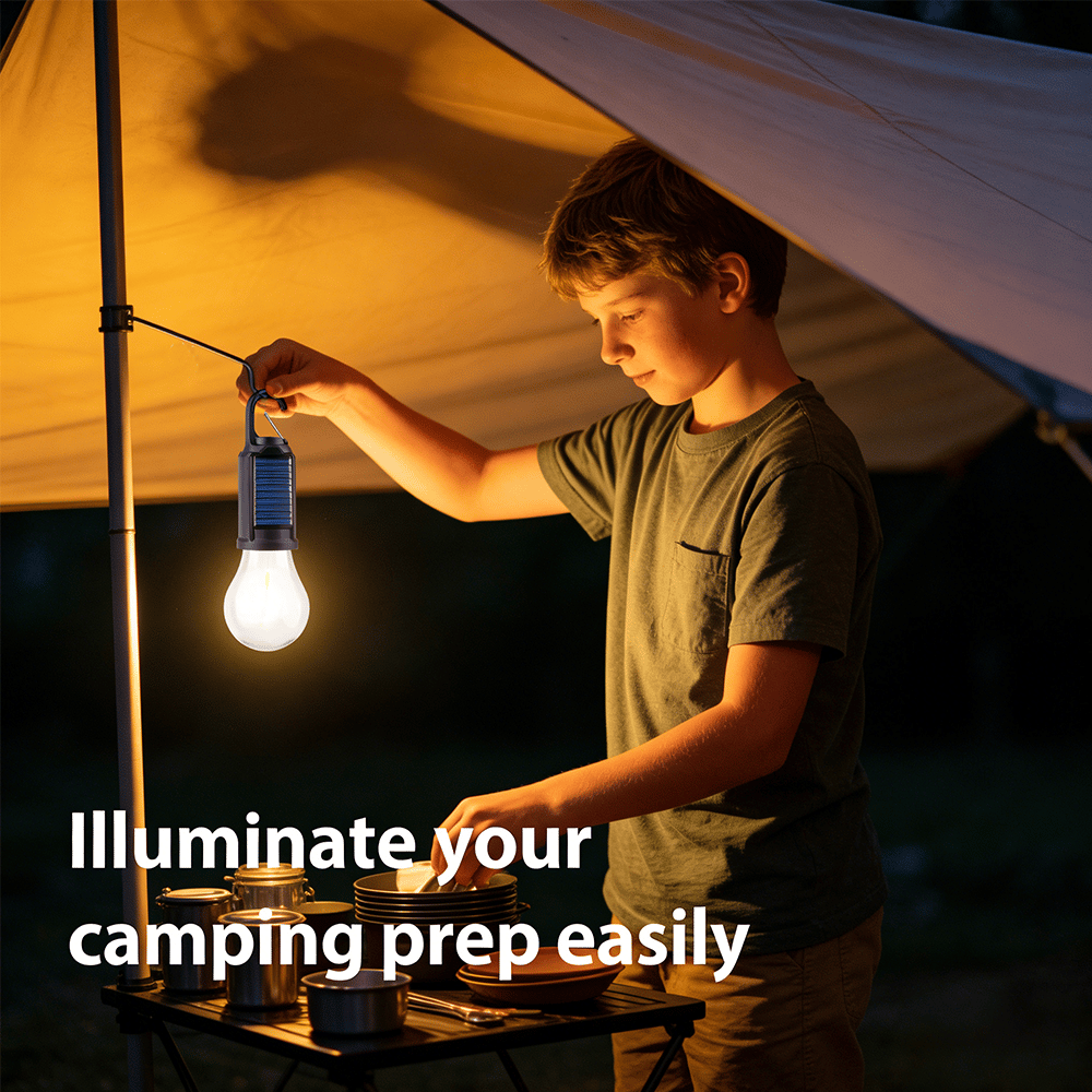 5 PACKS 🌞 Solar Tent Camping Light Bulb