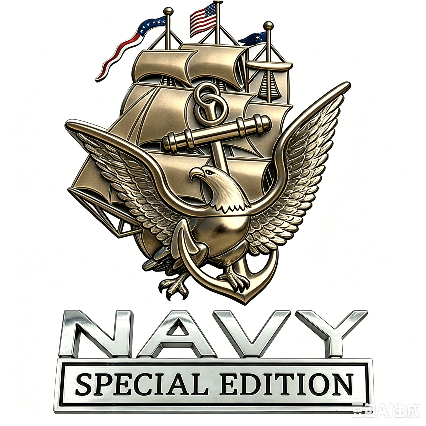 U.S. Navy Special Edition Metal Vehicle Badge