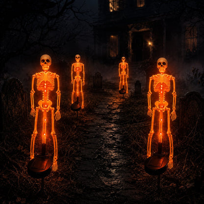 Solar Skull Garden Lights with Eerie Color-Changing Glow 🎃