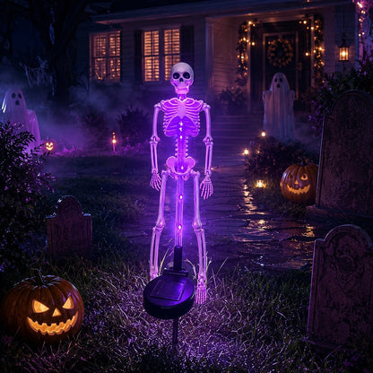 Solar Skull Garden Lights with Eerie Color-Changing Glow 🎃