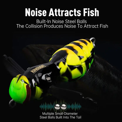 🔥Last Day 49% OFF - 🐝 Bionic Wasp Crawl Bait - Topwater Micro Fishing Lure with Acoustic Noise Steel Balls for Bass & Pike Professional Anglers