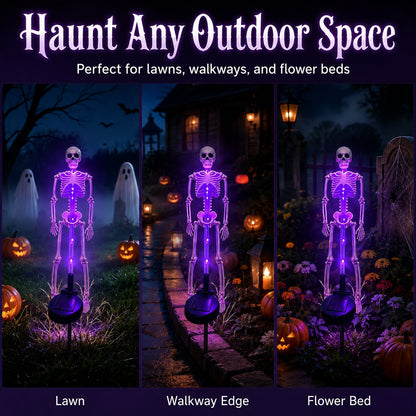 Solar Skull Garden Lights with Eerie Color-Changing Glow 🎃