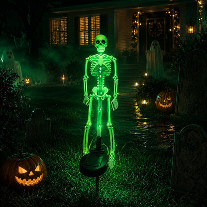 Solar Skull Garden Lights with Eerie Color-Changing Glow 🎃