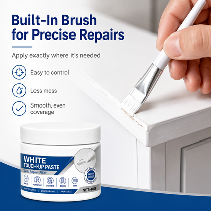 🏡White Furniture Repair Paste with Brush – Quick Scratch & Crack Touch-Up