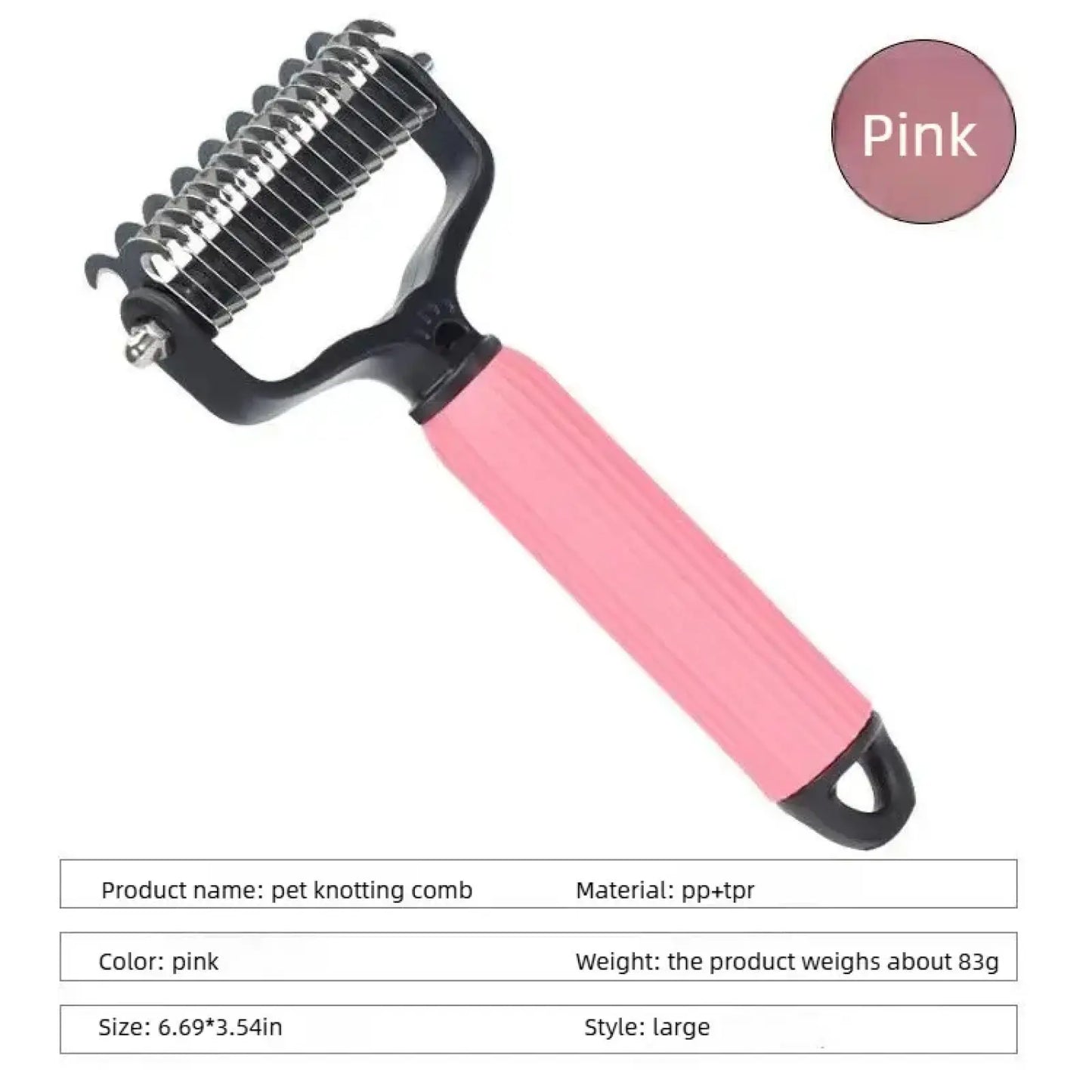 Pet Grooming Tool, Universal Detangling Comb for Dogs, Stainless Steel Double