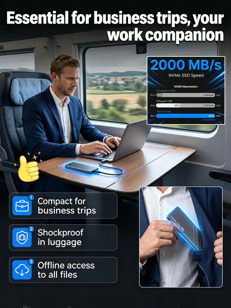 [High-Speed Encrypted Transfer] Mini Portable External Hard Drive