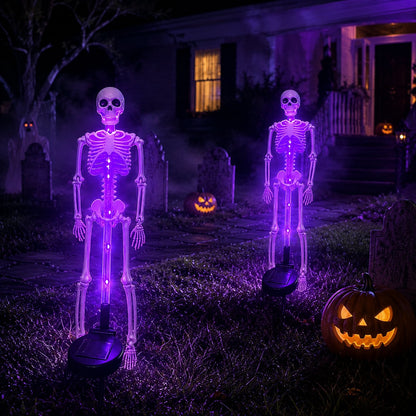 Solar Skull Garden Lights with Eerie Color-Changing Glow 🎃