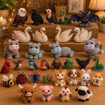 🔥Last Day 49% OFF -  2026 Noticeablek®🧵✨ Tiny 3D Beaded Animal DIY Kit