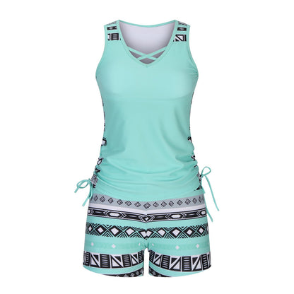 ⏰LAST DAY 60% OFF -Women's Tummy Control Tankini Set with Built-In Bra – Flattering Boho Swimwear with Shorts🔥 Buy 2 Free Shipping