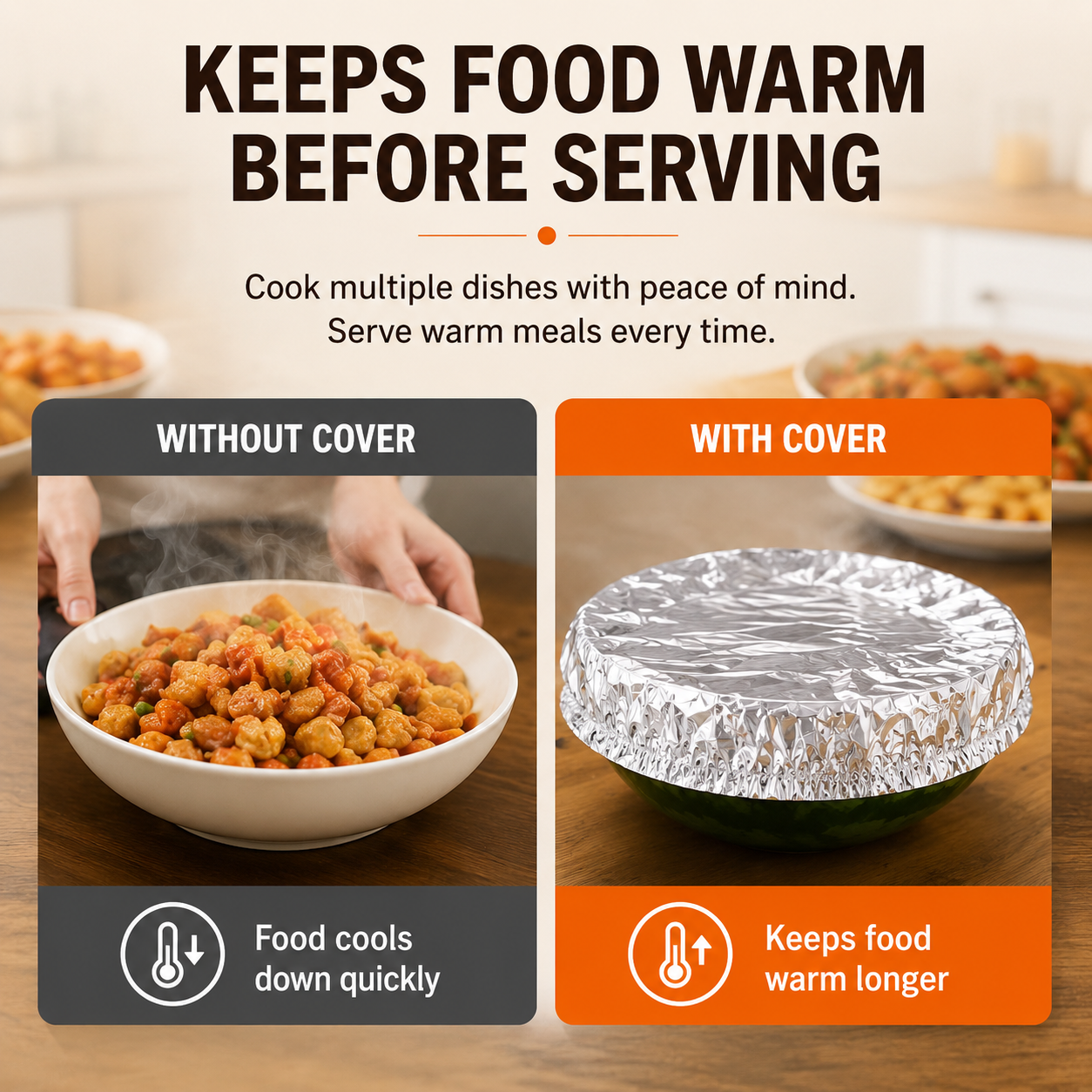 🎁Buy More Get More FREE |NATRAVOR®️ Home dining table & food container aluminum foil heat-retaining cover