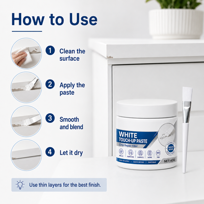 🏡White Furniture Repair Paste with Brush – Quick Scratch & Crack Touch-Up