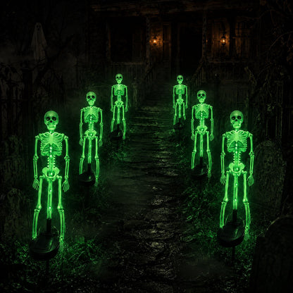 Solar Skull Garden Lights with Eerie Color-Changing Glow 🎃