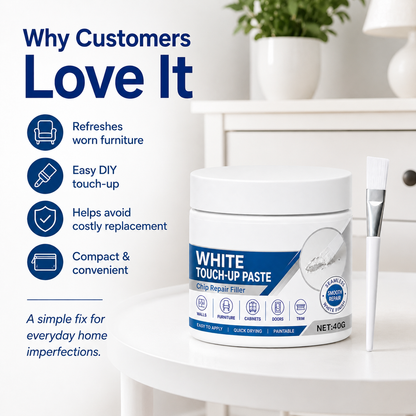 🏡White Furniture Repair Paste with Brush – Quick Scratch & Crack Touch-Up