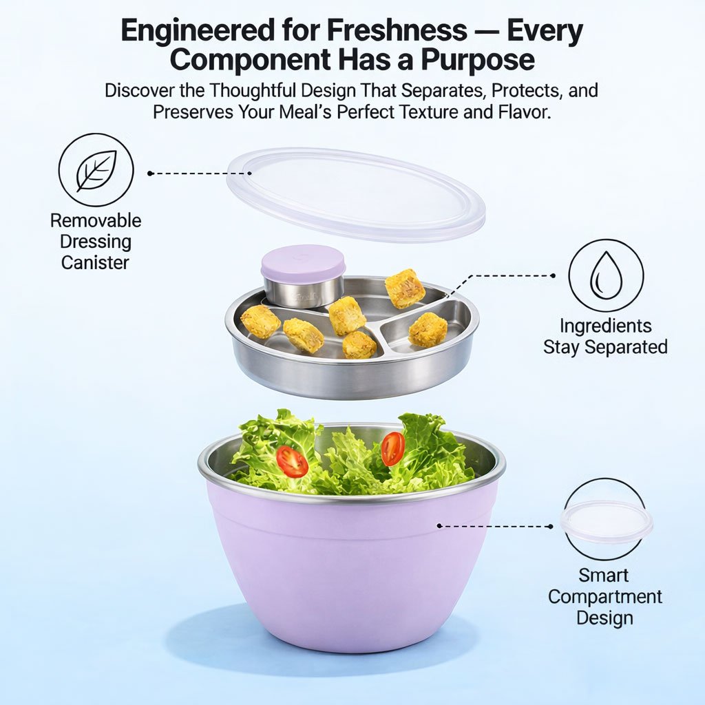 Stainless Steel Salad Bowl Kit🌱🍽️