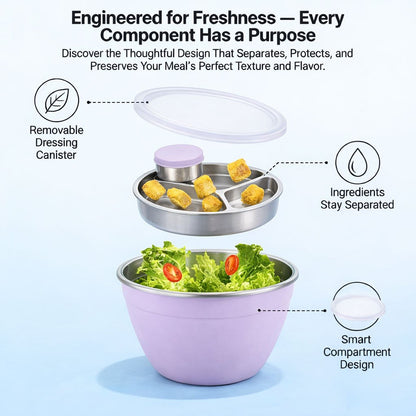 Stainless Steel Salad Bowl Kit🌱🍽️