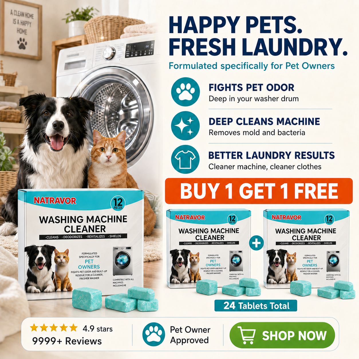 🧼 Washing Machine Cleaning Tablets – Powerful Odor Removal & Deep Washer Care