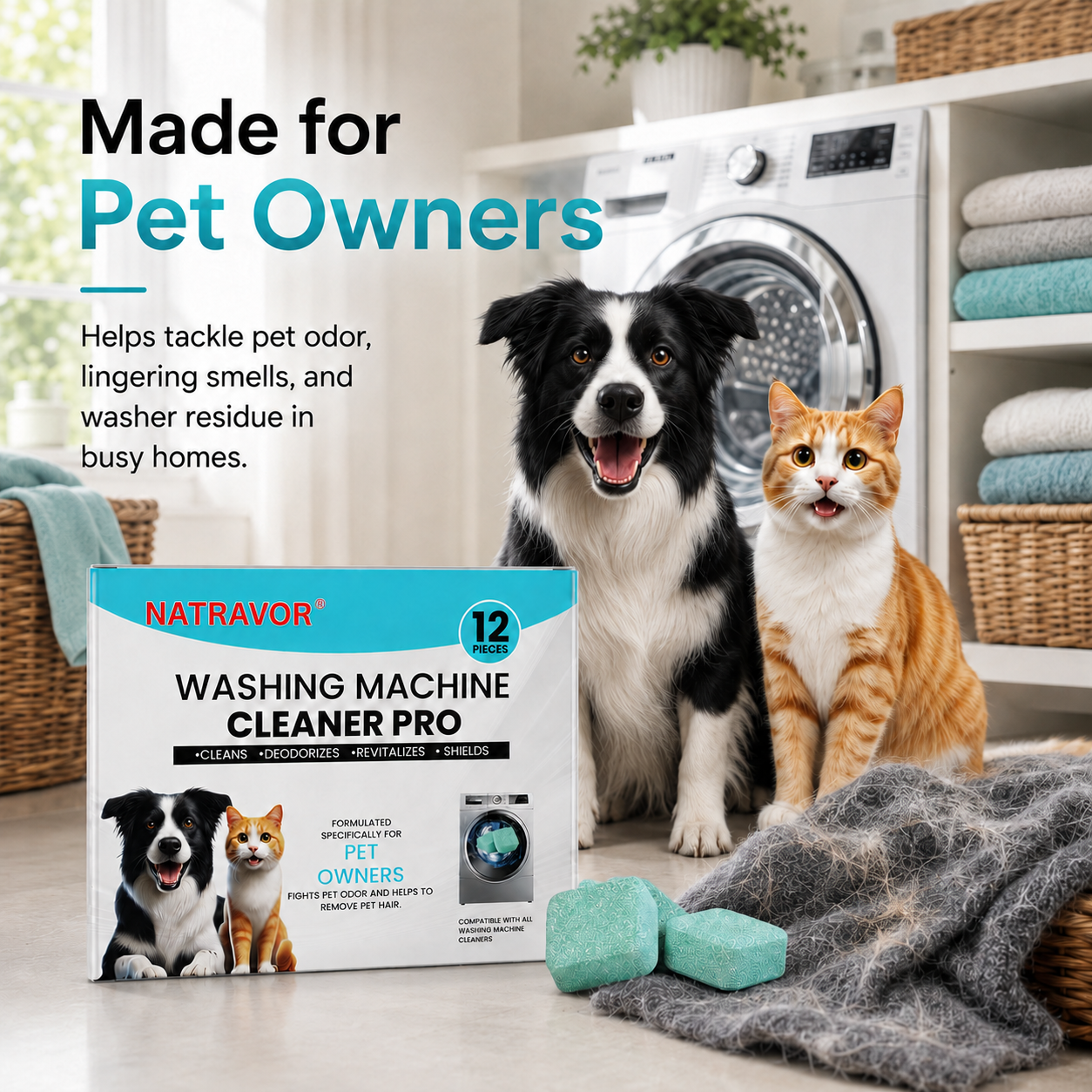 🧼 Washing Machine Cleaning Tablets – Powerful Odor Removal & Deep Washer Care