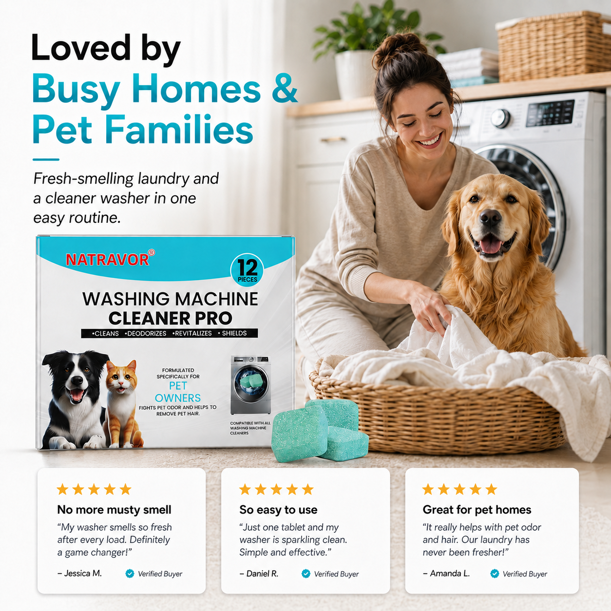🧼 Washing Machine Cleaning Tablets – Powerful Odor Removal & Deep Washer Care
