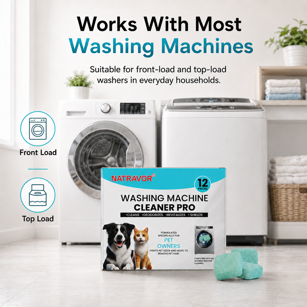 🧼 Washing Machine Cleaning Tablets – Powerful Odor Removal & Deep Washer Care