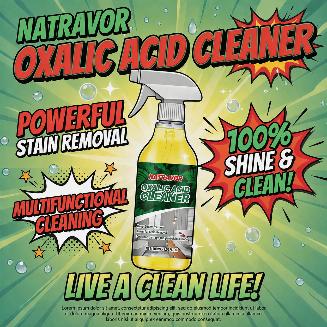 NATRAVOR 🔥Bathroom Cleaner for Tough Toilet & Sink Stains