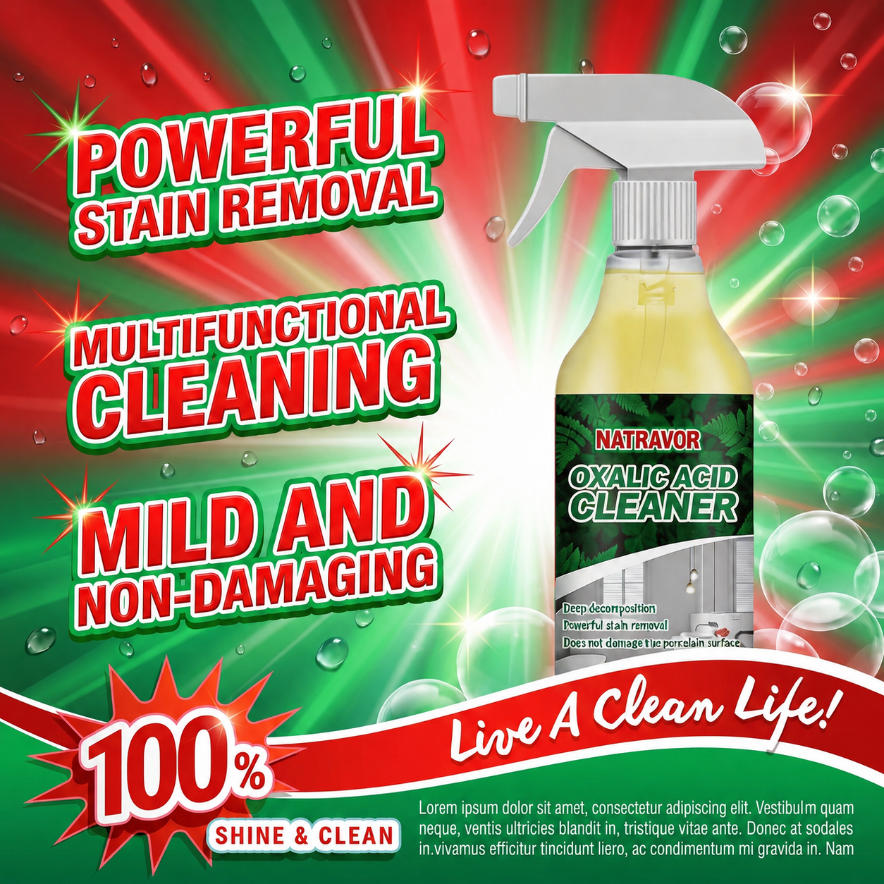 NATRAVOR 🔥Bathroom Cleaner for Tough Toilet & Sink Stains
